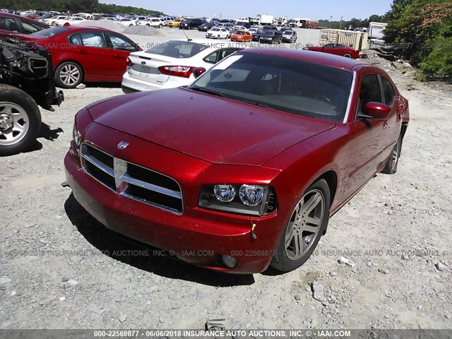 2B3KA53H56H401053 - 2006 DODGE CHARGER R/T RED photo 2