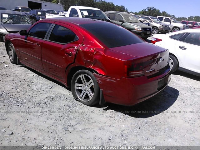 2B3KA53H56H401053 - 2006 DODGE CHARGER R/T RED photo 3
