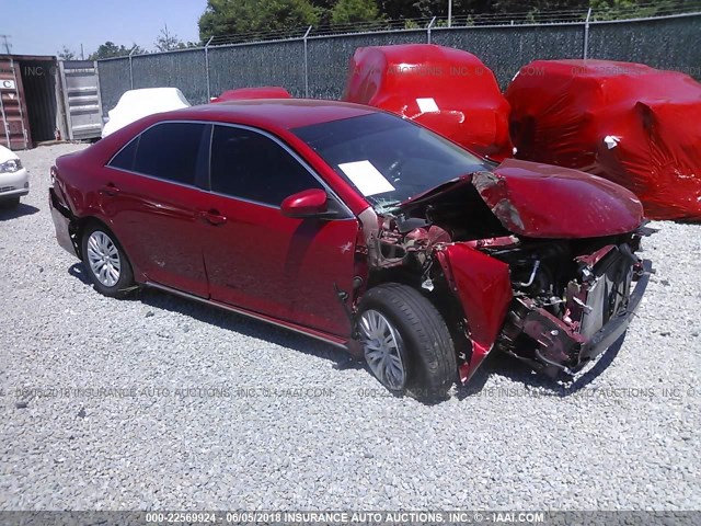 4T4BF1FKXDR317337 - 2013 TOYOTA CAMRY L/SE/LE/XLE RED photo 1