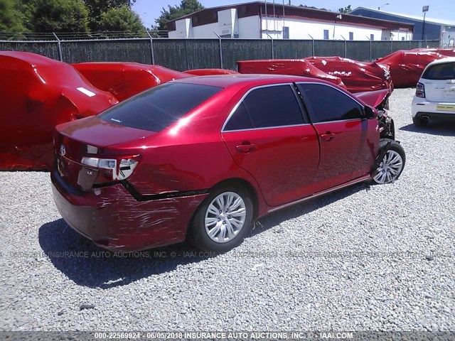 4T4BF1FKXDR317337 - 2013 TOYOTA CAMRY L/SE/LE/XLE 红色 照片 4