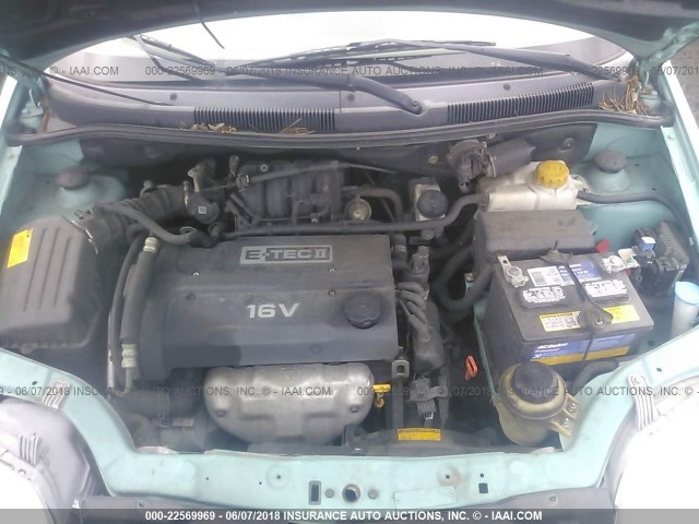 KL1TD52685B365657 - 2005 CHEVROLET AVEO LS TURQUOISE photo 10