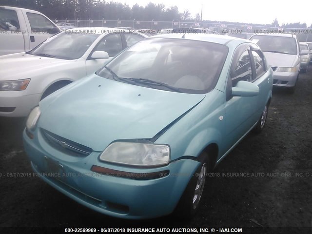 KL1TD52685B365657 - 2005 CHEVROLET AVEO LS TURQUOISE photo 2