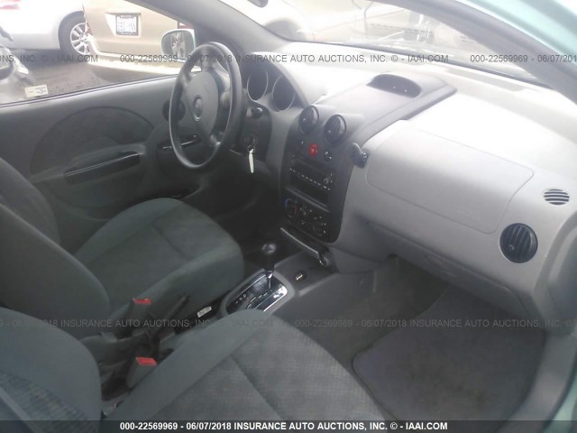 KL1TD52685B365657 - 2005 CHEVROLET AVEO LS TURQUOISE photo 5