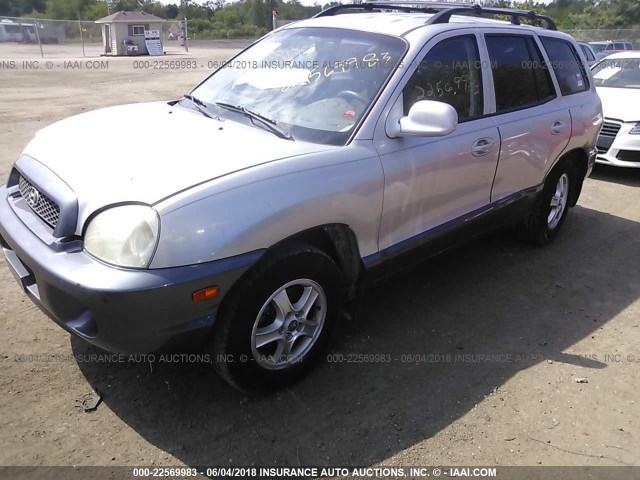 KM8SC73D22U308253 - 2002 HYUNDAI SANTA FE GLS/LX SILVER photo 2