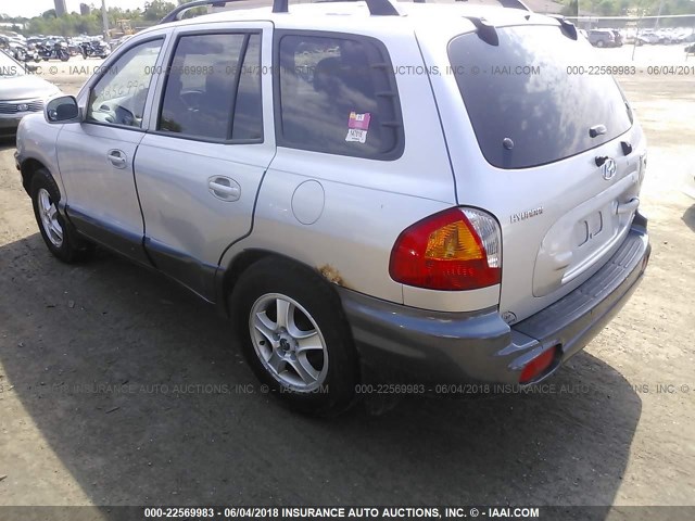 KM8SC73D22U308253 - 2002 HYUNDAI SANTA FE GLS/LX SILVER photo 3