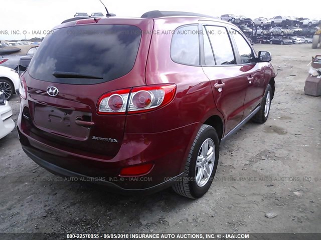 5NMSG3AB0AH401930 - 2010 HYUNDAI SANTA FE GLS RED photo 4