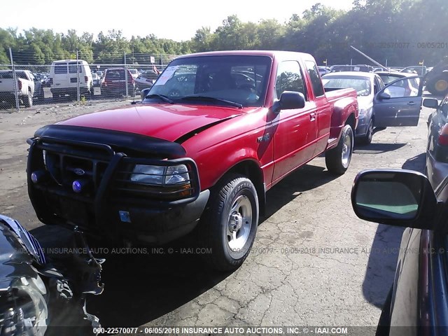 1FTZR15X1WTA81509 - 1998 FORD RANGER SUPER CAB RED photo 2