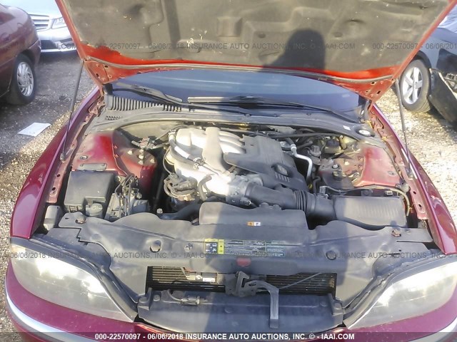 1LNHM86S74Y603271 - 2004 LINCOLN LS Tünd qırmızı foto 10