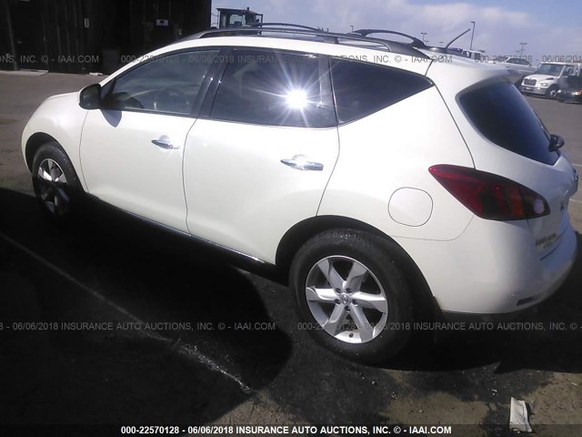 JN8AZ18W19W106237 - 2009 NISSAN MURANO S/SL/LE WHITE photo 3