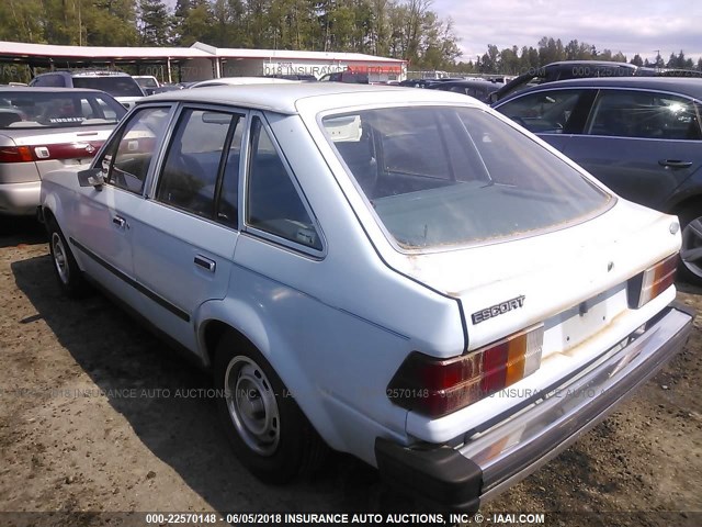 1FABP1348FW128197 - 1985 FORD ESCORT L Light Blue photo 3