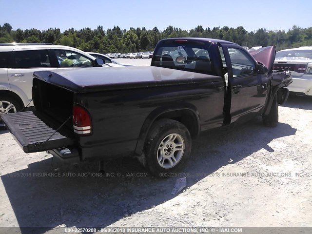 1D7FL16KX4S634027 - 2004 DODGE DAKOTA SXT BURGUNDY photo 4