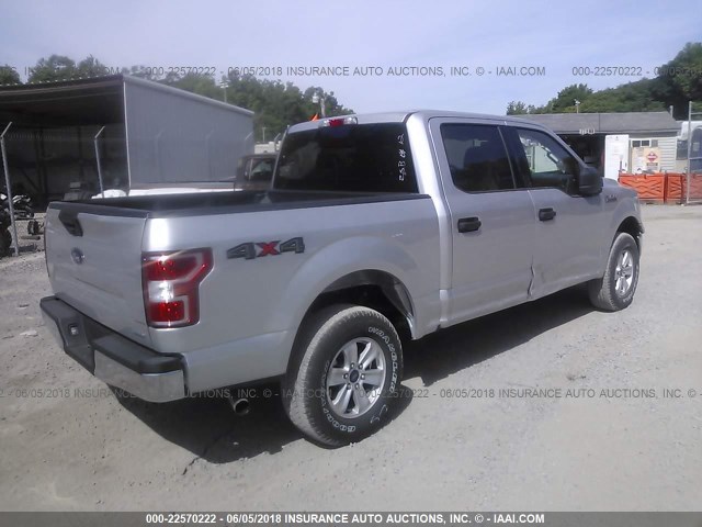 1FTEW1EG5JFC29949 - 2018 FORD F150 SUPERCREW SILVER photo 4