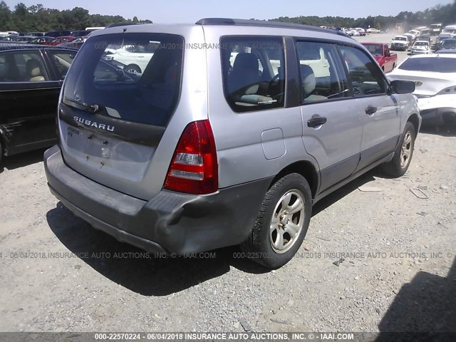 JF1SG63605H753369 - 2005 SUBARU FORESTER 2.5X SILVER photo 4