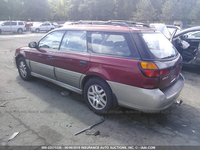 4S3BH665427666599 - 2002 SUBARU LEGACY OUTBACK MAROON photo 3