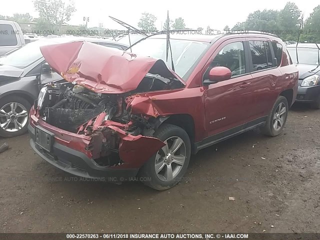 1C4NJCEA7GD760869 - 2016 JEEP COMPASS LATITUDE წითელი ფოტო 2