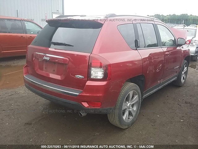 1C4NJCEA7GD760869 - 2016 JEEP COMPASS LATITUDE წითელი ფოტო 4