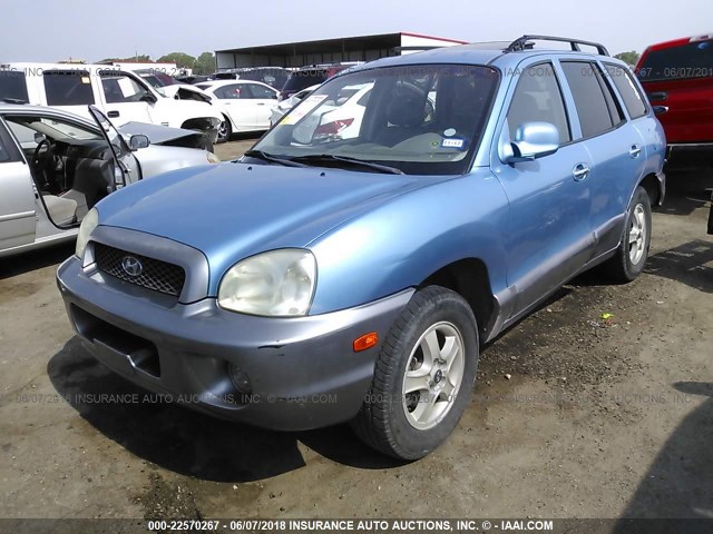 KM8SC13E43U498449 - 2003 HYUNDAI SANTA FE GLS/LX Light Blue photo 2