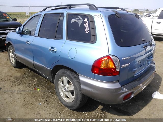 KM8SC13E43U498449 - 2003 HYUNDAI SANTA FE GLS/LX Light Blue photo 3