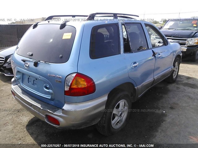 KM8SC13E43U498449 - 2003 HYUNDAI SANTA FE GLS/LX Light Blue photo 4