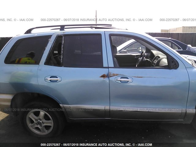 KM8SC13E43U498449 - 2003 HYUNDAI SANTA FE GLS/LX Light Blue photo 6