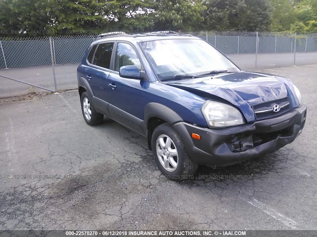 KM8JN12D85U218629 - 2005 HYUNDAI TUCSON GLS/LX BLUE photo 1