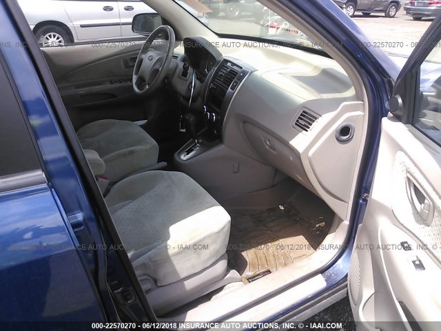 KM8JN12D85U218629 - 2005 HYUNDAI TUCSON GLS/LX BLUE photo 5