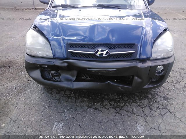 KM8JN12D85U218629 - 2005 HYUNDAI TUCSON GLS/LX BLUE photo 6