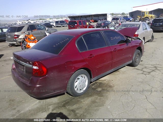 1G1ZS58F37F248802 - 2007 CHEVROLET MALIBU LS RED photo 4