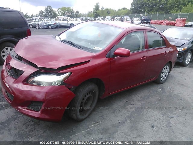 JTDBL40E499067079 - 2009 TOYOTA COROLLA LE/XLE RED photo 2
