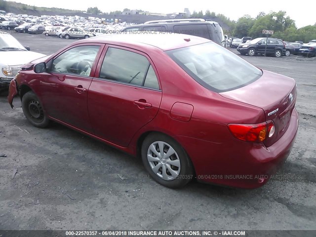 JTDBL40E499067079 - 2009 TOYOTA COROLLA LE/XLE RED photo 3
