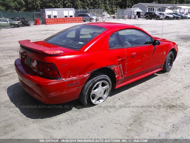 1FAFP40411F246057 - 2001 FORD MUSTANG RED photo 4
