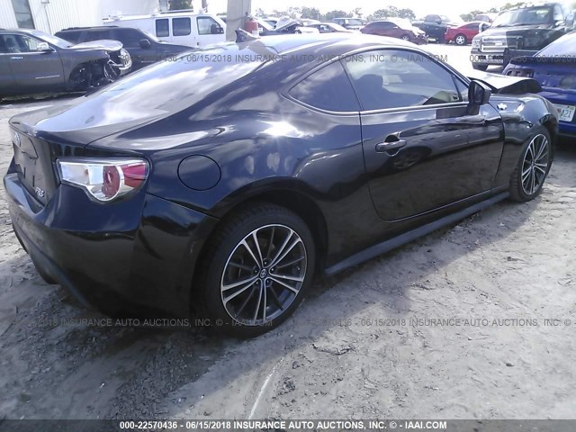 JF1ZNAA15D1721586 - 2013 TOYOTA SCION FR-S BLACK photo 4