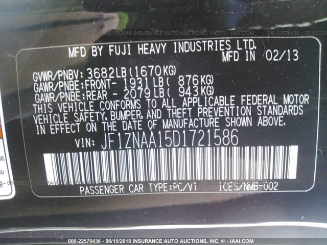 JF1ZNAA15D1721586 - 2013 TOYOTA SCION FR-S BLACK photo 9