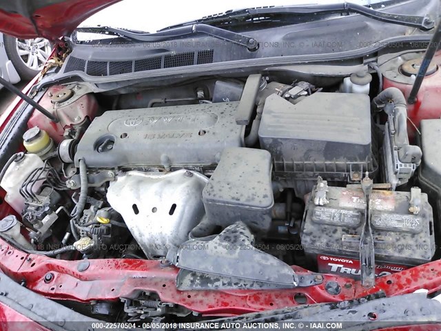 4T1BE46K27U054876 - 2007 TOYOTA CAMRY NEW GENERAT CE/LE/XLE/SE RED photo 10