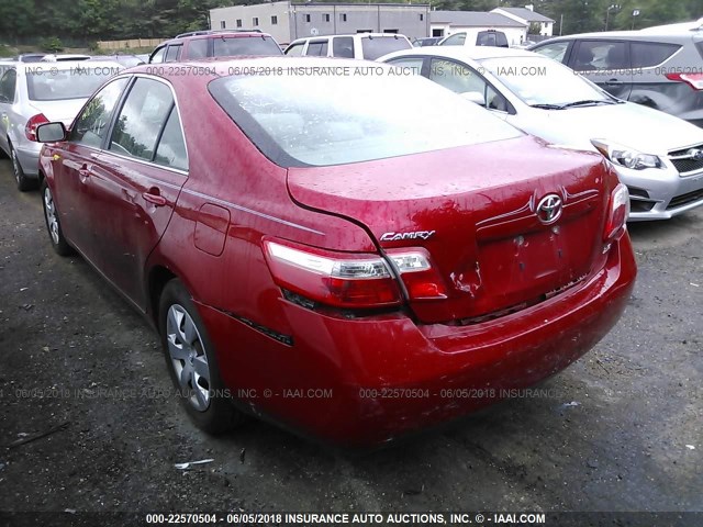 4T1BE46K27U054876 - 2007 TOYOTA CAMRY NEW GENERAT CE/LE/XLE/SE RED photo 3