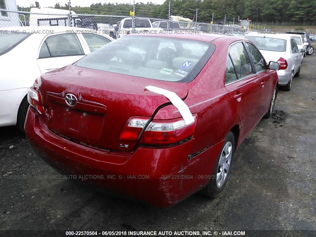 4T1BE46K27U054876 - 2007 TOYOTA CAMRY NEW GENERAT CE/LE/XLE/SE RED photo 4