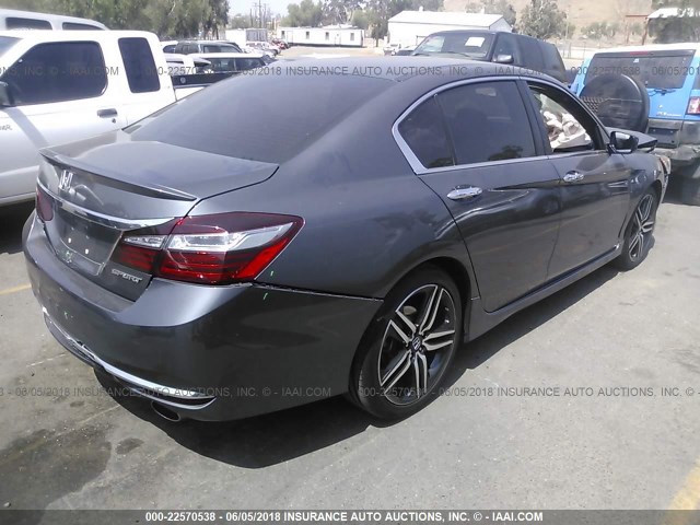 1HGCR2F55GA117855 - 2016 HONDA ACCORD SPORT GRAY photo 4