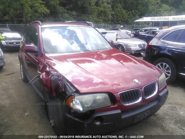 WBXPA73475WA78286 - 2005 BMW X3 2.5I RED photo 6