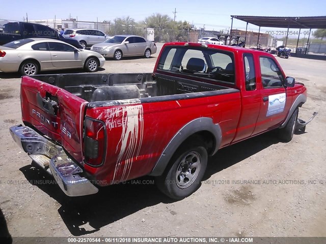1N6DD26T83C470814 - 2003 NISSAN FRONTIER KING CAB XE RED photo 4
