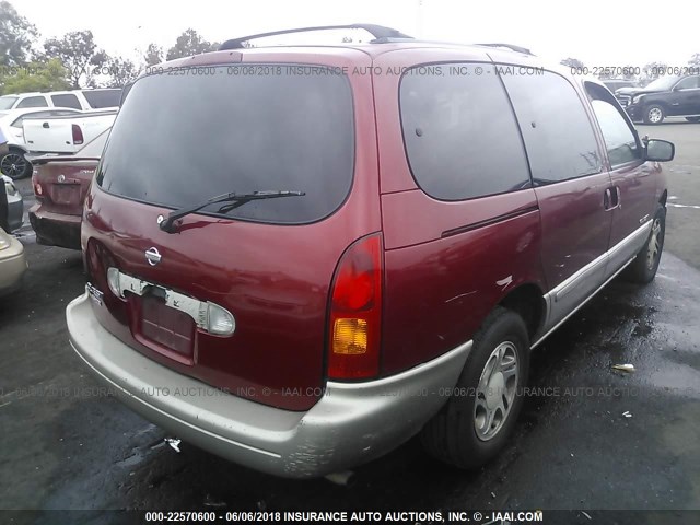 4N2XN11T0YD816450 - 2000 NISSAN QUEST SE/GLE/GXE RED photo 4
