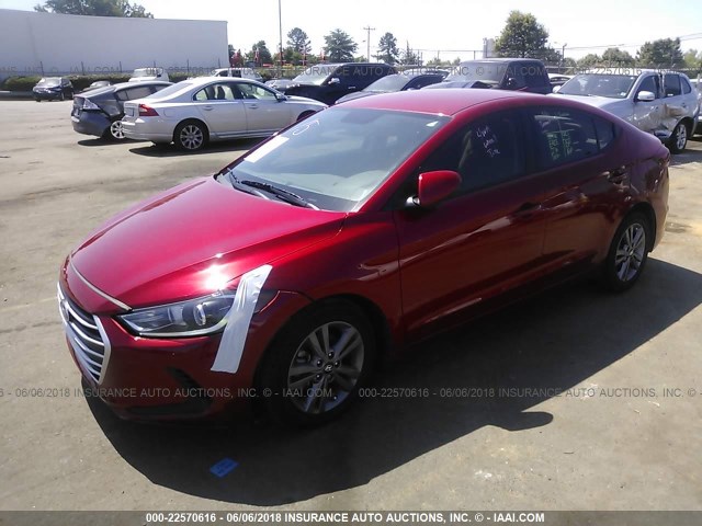 5NPD84LF7HH162174 - 2017 HYUNDAI ELANTRA SE/VALUE/LIMITED RED photo 2