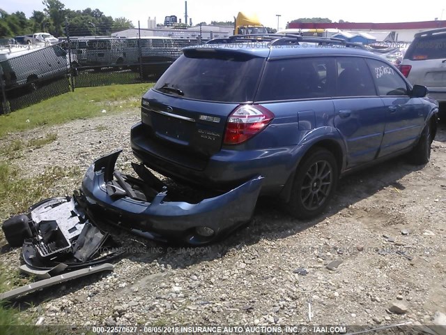 4S4BP63CX74310300 - 2007 SUBARU LEGACY OUTBACK/2.5/XT/LIMITED Dark Blue photo 4