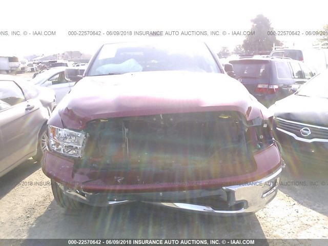 1D7RV1GTXAS125100 - 2010 DODGE RAM 1500 RED photo 6