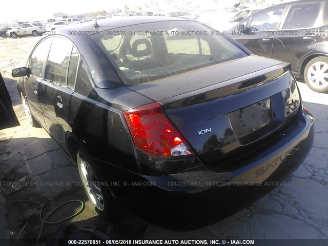 1G8AJ58FX7Z200956 - 2007 SATURN ION LEVEL 2 BLACK photo 3