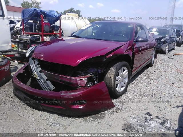 2G1WK161569205704 - 2006 CHEVROLET MONTE CARLO LT MAROON photo 2