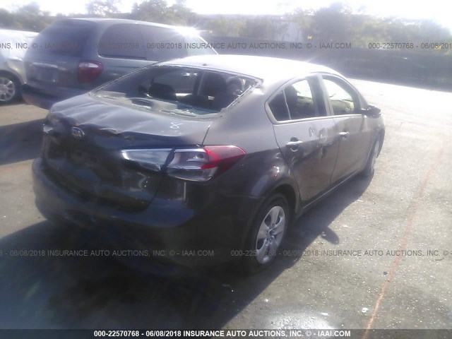 3KPFK4A79HE073913 - 2017 KIA FORTE LX BROWN photo 4