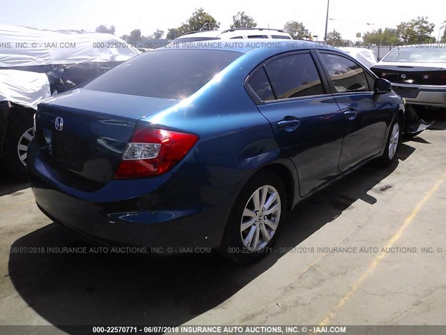 19XFB2F96CE330632 - 2012 HONDA CIVIC EXL 蓝色 照片 4