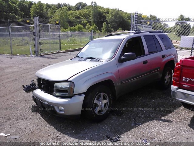 1GNDT13S322504617 - 2002 CHEVROLET TRAILBLAZER  TAN photo 2