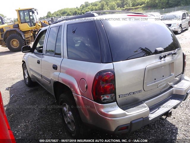 1GNDT13S322504617 - 2002 CHEVROLET TRAILBLAZER  TAN photo 3