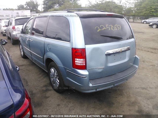 2A8HR64X38R132585 - 2008 CHRYSLER TOWN & COUNTRY LIMITED BLUE photo 3